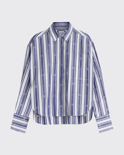 PALMA - Bespoke Navy Stripe Cotton Shirt