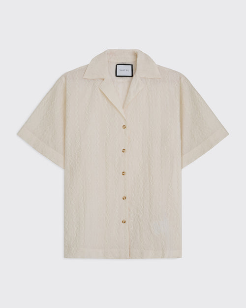 BONDI - Ivory Embroidered PJ Shirt
