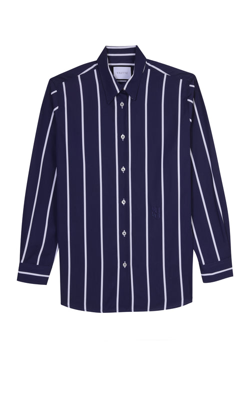 BUOY - Wide Navy Stripe Shirt