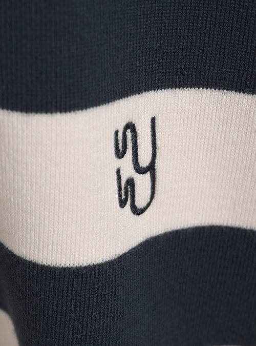SAILOR - Striped Knit Polo Jumper