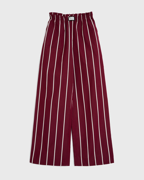 JANEIRO - Bespoke Oxblood Red Striped Trouser