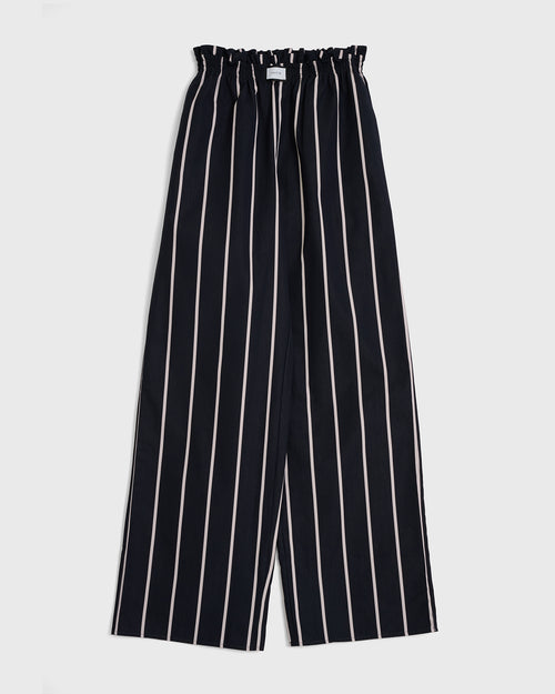 JANEIRO - Bespoke Black and Tofu Striped Trouser