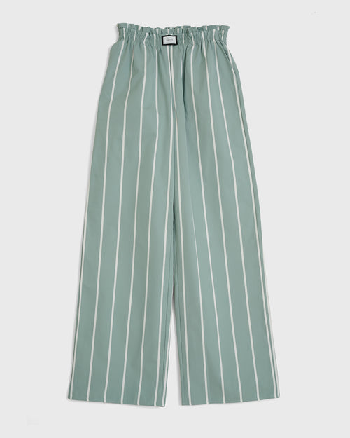 JANEIRO - Bespoke Duck Egg Blue Striped Trouser