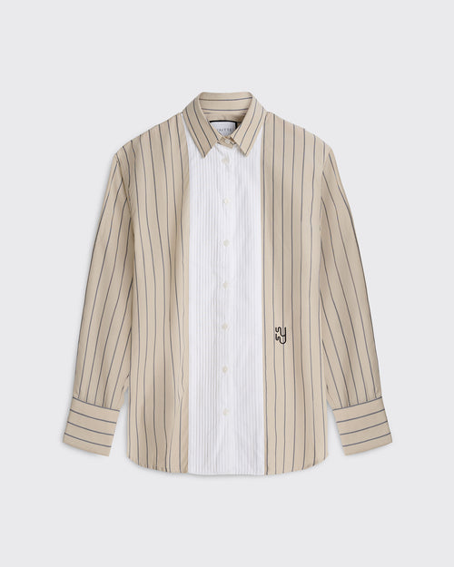 FARO - Sand and Black Pinstripe Shirt with Bib