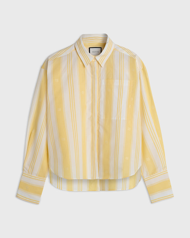PALMA - Bespoke Yellow Stripe Cotton Shirt