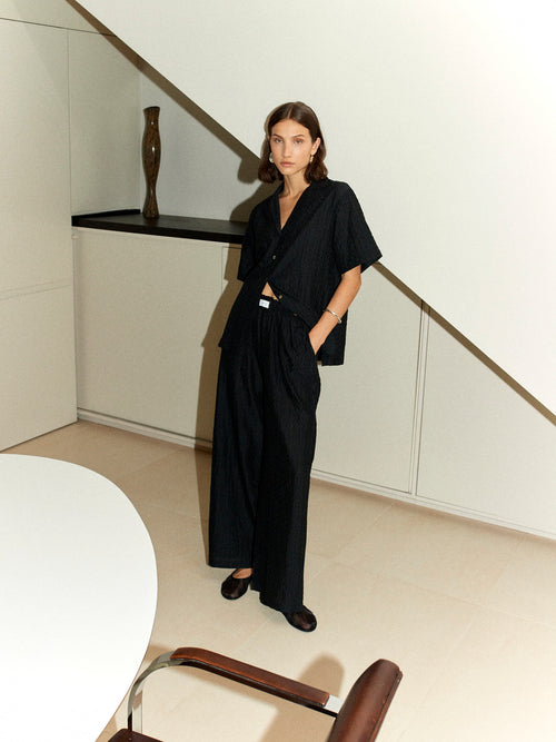 BONDI - Embroidered Black Trouser