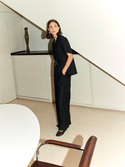 BONDI - Embroidered Black Trouser