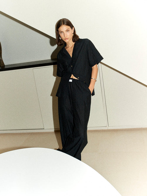 BONDI - Black Embroidered PJ Shirt