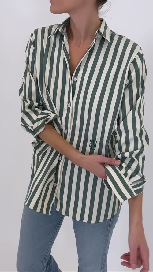 BUOY - Green Striped Shirt