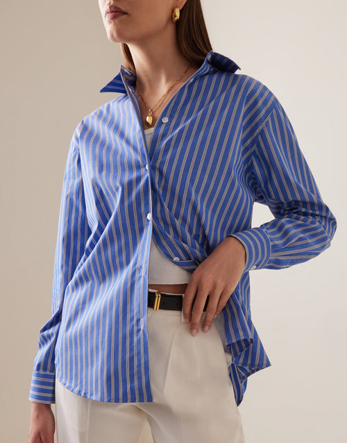BUOY - Bright Blue Striped Shirt