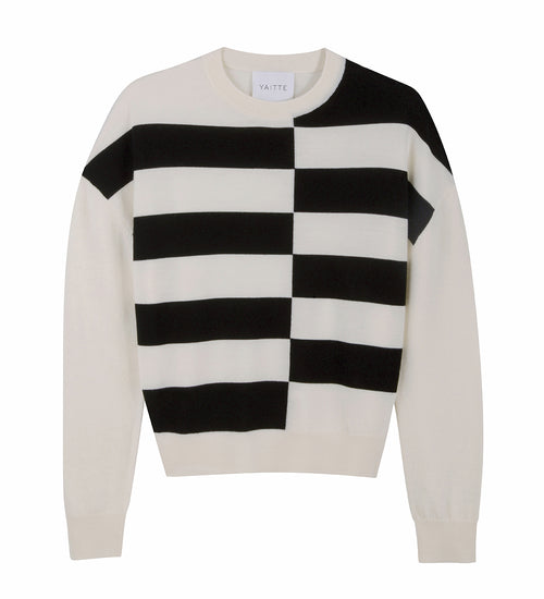 Black and White fine knit YAITTE