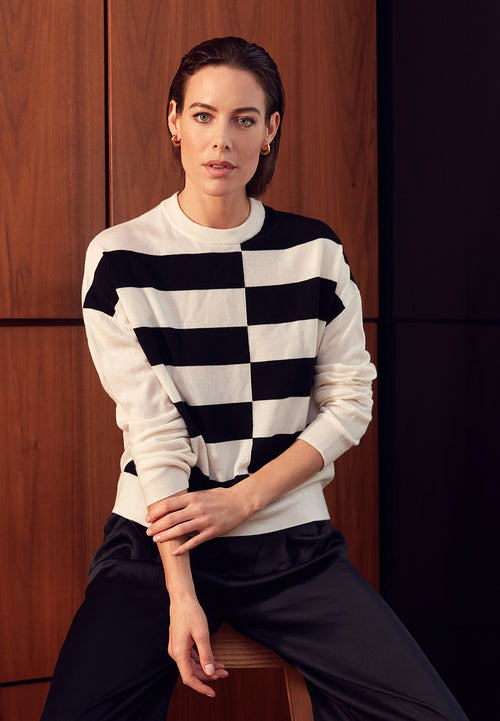 HVAR - Black & White Block Jumper