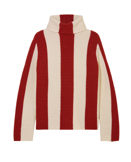 MAST Striped Jumper - Off-White & Red