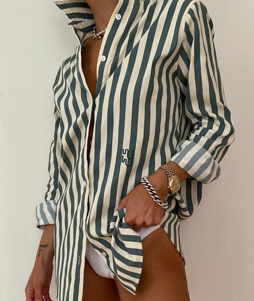BUOY Green Striped Shirt