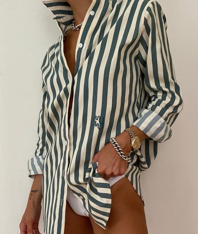 BUOY Green Striped Shirt