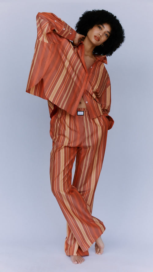 JANEIRO - Bespoke Orange Stripe Trouser