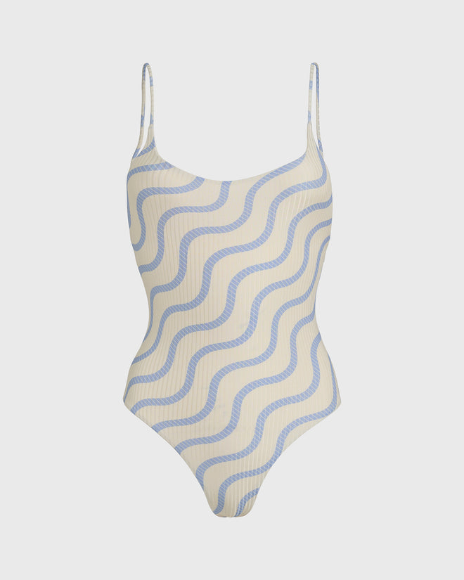 RIVIERA - Bespoke Blue Wave Swimsuit