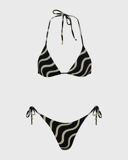 KINGSTON - Bespoke Black Wave Bikini Set