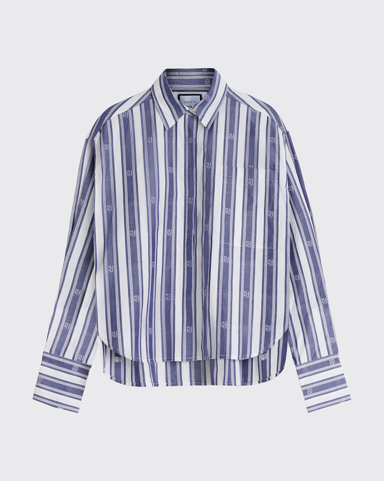 PALMA - Bespoke Navy Stripe Cotton Shirt