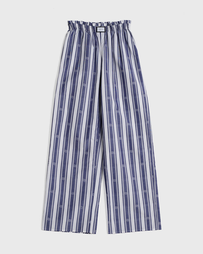 JANEIRO - Bespoke Navy Stripe Cotton Trouser