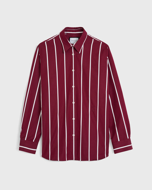 BUOY - Bespoke Oxblood Red Striped Shirt