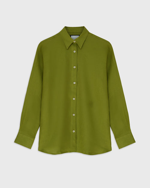 BUOY - Citrus Green Linen Shirt