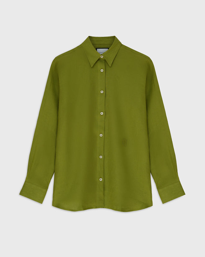 BUOY - Citrus Green Linen Shirt