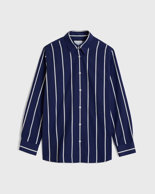 BUOY - Wide Navy Stripe Shirt