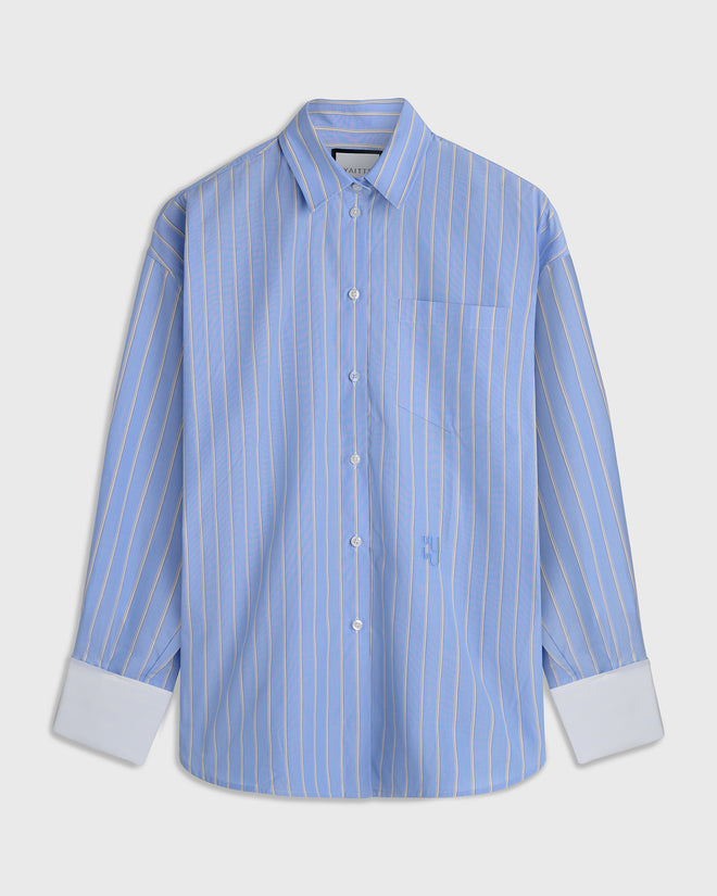 FARO - Oversized Blue Striped Shirt