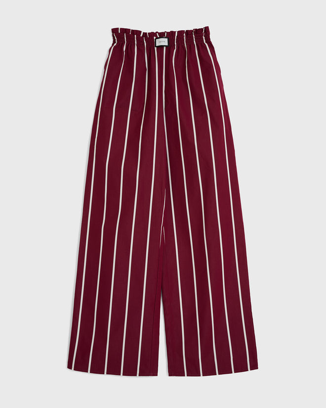 JANEIRO - Bespoke Oxblood Red Striped Trouser