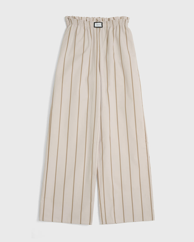 JANEIRO - Bespoke Tofu & Sand Striped Trouser