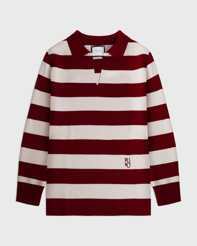 SAILOR - Striped Knit Polo Jumper