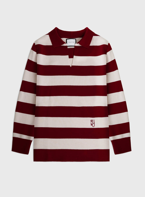 SAILOR - Striped Knit Polo Jumper