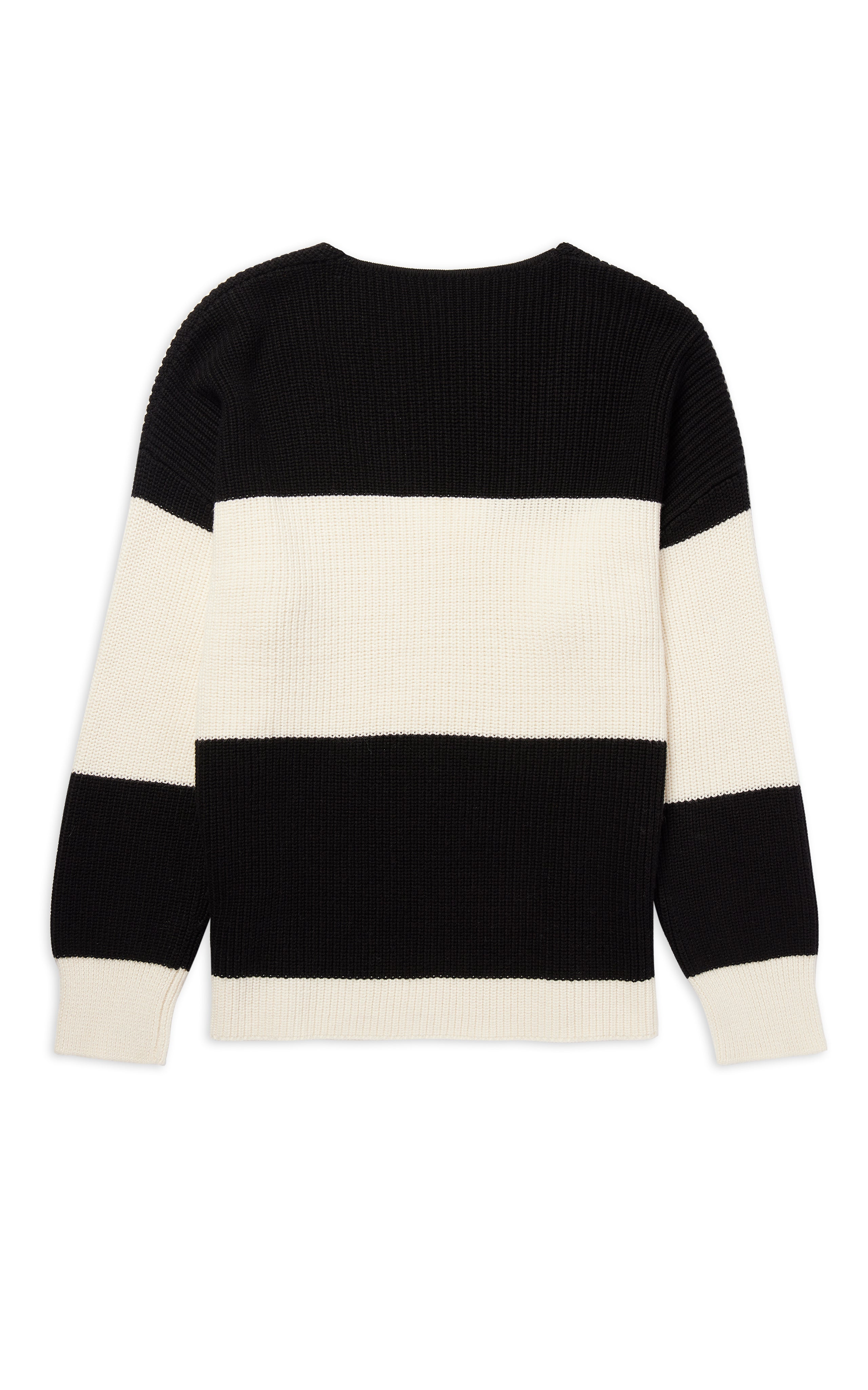 LAUSANNE V Neck Graphic Stripe Knitted Jumper Yaitte