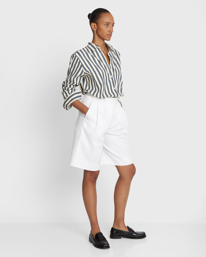 BUOY - Navy/Black Striped Shirt