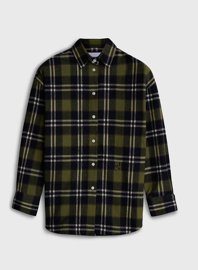 BRAEMAR - Khaki Green Plaid Shirt