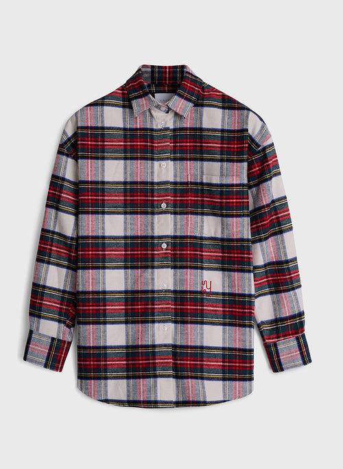 BRAEMAR - Oversized Festive Plaid Flannel Shirt