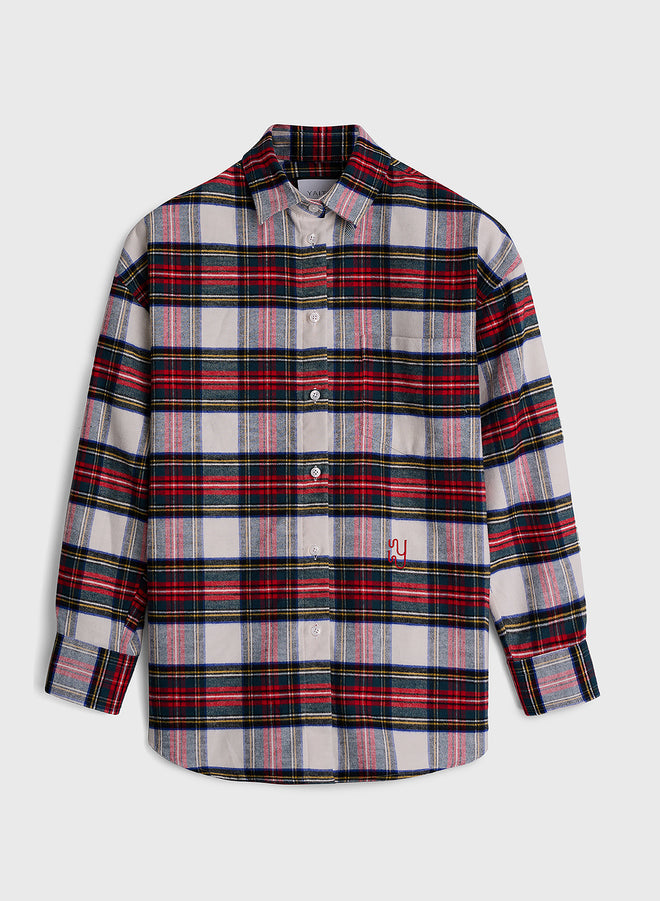 BRAEMAR - Oversized Festive Plaid Flannel Shirt