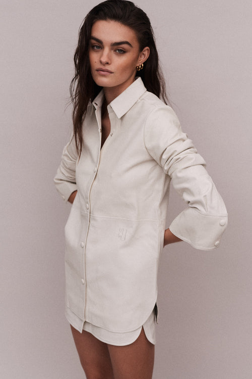 PALERMO - White Leather Shirt