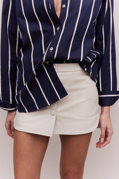 PALERMO - White Leather Mini Skirt