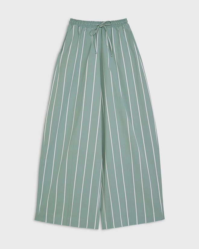SOLLER - Bespoke Duck Egg Blue Stripe Trouser