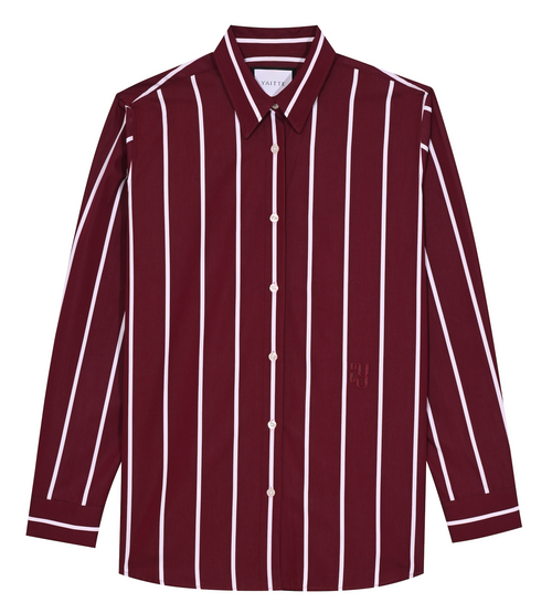 BUOY - Bespoke Oxblood Red Striped Shirt