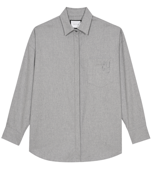 OSLO Brushed Grey Cotton Melange Shirt