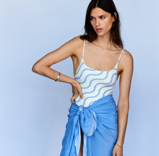 BAY - Bespoke Wave Blue Sarong