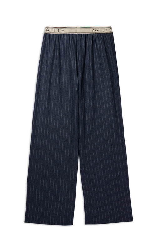 TULUM - Navy Flannel Chalk Stripe Trouser
