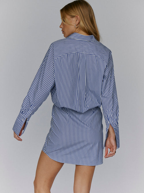 ROME - Pinstripe Mini Shirt Dress