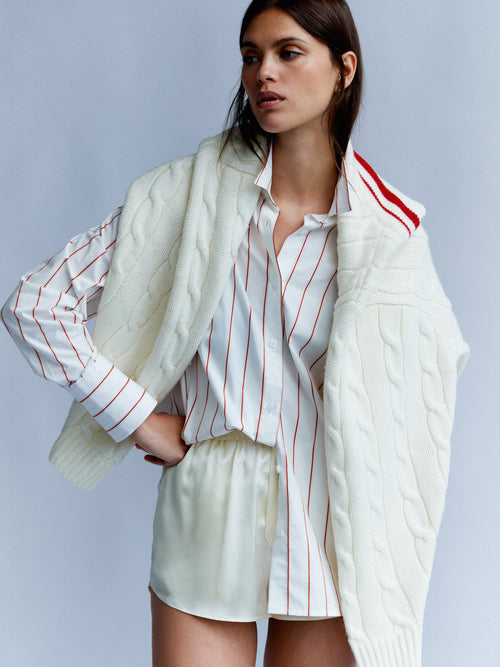 PUGLIA - Red Pinstripe Classic Shirt