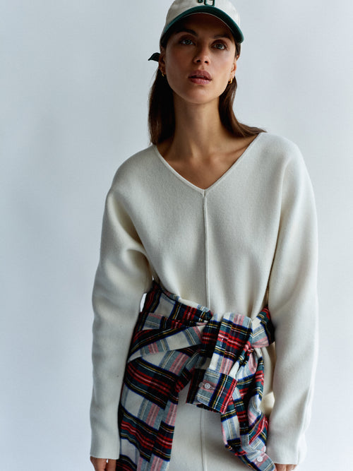 BRAEMAR - Oversized Festive Plaid Flannel Shirt