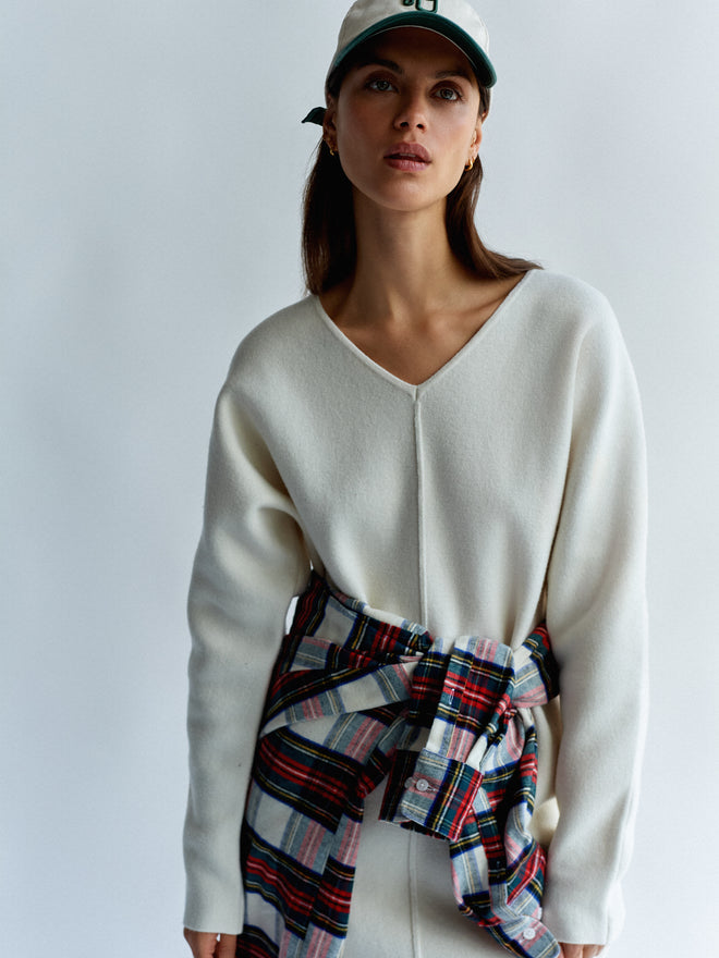 BRAEMAR - Oversized Festive Plaid Flannel Shirt