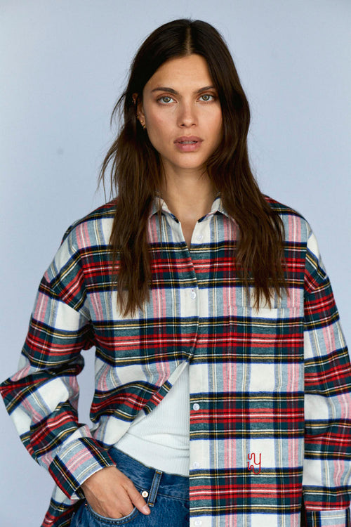 BRAEMAR - Oversized Festive Plaid Flannel Shirt